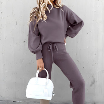 Purple and gray XXL crew neck t-shirt made of soft cotton, featuring a minimalist design suitable for everyday wear, displayed flat with visible neckline and sleeves.