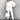 White XXL crew neck t-shirt made of soft cotton, designed for minimalist everyday wear, shown on a standing person.