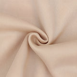 Beige crew neck t-shirt made from soft cotton, featuring a minimalist design with short sleeves and a simple collar.