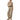 Woman wearing a beige knit top with long sleeves and high waist wide leg trousers in khaki, posing casually.