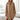 Beige lantern sleeve shirt dress in a camel color, featuring a button-front design with a mini length. The dress has a defined waist, prominent collar, and is designed for a casual style.