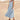 Beige linen summer dress with pockets, shown in blue sky color in size 5XL, featuring short sleeves and knee-length design, perfect for eco-friendly fashion.