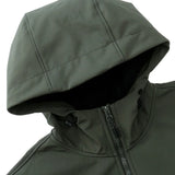 Beige men's waterproof breathable jacket designed for outdoor adventures, featuring long sleeves, a collar, and button details.