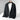 Beige women's lightweight casual linen blazer with a collarless open front design, shown in a black color and size 2XL.
