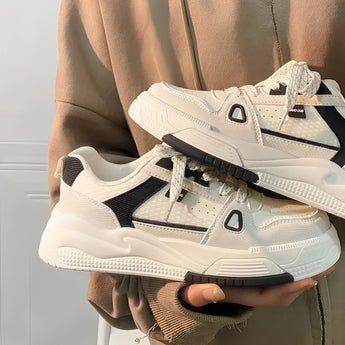 Beige women's low-top fashion sneakers with textured fabric and durable sole, shown in Nero color, size 40.