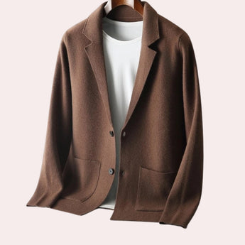 Beige oversized wool blazer for women featuring a notch lapel design, coffee color, 2XL size, with buttons and long sleeves, suitable for autumn wear.