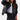 A black satin bomber jacket for women in XL, featuring a lightweight and casual chic design with long sleeves, a ribbed waistline, and a zip-up front.