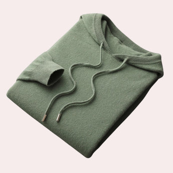 Beige wool cowl neck sweater displayed in a green variant, size XL, showcasing long sleeves and a comfortable knit pattern suitable for elegant women's winter fashion.