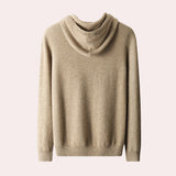 Beige wool cowl neck sweater for women featuring long sleeves and an elegant knit pattern, perfect for winter wear.