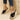 Black Cross Strap Wedge Sandals - Women's Chic Platform Heels