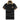 Black designer polo shirt with plaid collar and gold crest, size 3XL.