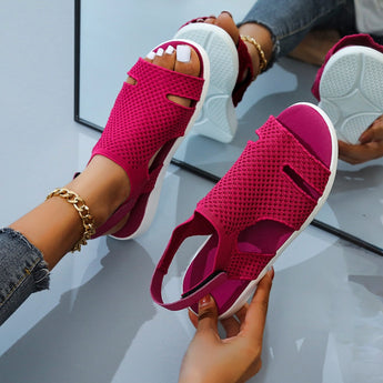 Black glitter rhinestone sandals with a trendy and comfortable design, featuring a flat sole and purple accents, displayed in size 42.