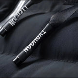 Black glossy quilted leather jacket with luxurious design, featuring long sleeves and a sleek, sophisticated appearance.