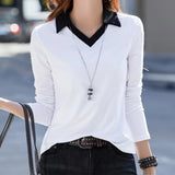 A black and green V-neck blouse in size XL, designed for both office and casual wear, featuring long sleeves and a stylish fit.