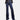 Black high-waist flared wide-leg jeans in dark blue, showcasing retro women's denim style with emphasis on waist and thigh areas.