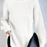 
A black oversized ribbed turtleneck sweater for women, designed for cozy winter wear, in a 3XL size. The sweater features long sleeves and a ribbed texture, providing warmth and style. The color variant shown is "Wit."