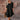 A black ruffle dress designed for women, featuring short sleeves and knee-length cut. The dress is one-piece with attention to the shoulder and waist fit, suitable for casual wear. Shown in size 3XL.