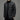 Black slim fit double-breasted blazer for men in size 4XL, featuring a formal design with a dark grey dress shirt underneath, buttoned front, notched collar, and long sleeves.