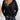 A black V-neck long sleeve blouse, suitable for casual wear, shown in a women's 2XL size. The top is lightweight and features a classic design, paired with jeans to highlight its versatile fashion appeal.
