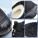 Black waterproof hiking sneakers designed for durability, featuring a non-slip sole and breathable textile material, ideal for outdoor activities.