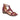Black women's strappy open-toe wedge sandals in a rich burgundy color, featuring a comfortable and durable design, suitable for fashion-forward occasions.