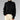 Black wool cable knit turtleneck sweater for women in size 2XL, showcasing long sleeves and a cozy neck design, perfect for fall fashion.