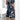 Blue floral print tunic dress with short sleeves, featuring a casual summer style in a marine blue color, displayed in size 2XL.