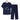 Women's dark blue linen top and floral embroidery blouse with short sleeves, shown in size 4XL.