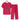 A red 4XL women's casual summer pants set featuring a blue linen top with floral embroidery, long sleeves, and a round neckline.