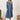 Blue long sleeve knee-length women's dress in size XL, featuring a cozy and comfortable design with a fitted waist and soft fabric.