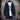 Blue men's urban style thermal fleece jacket hanging on a clothes hanger, featuring a zip-up front, long sleeves, and a collar, suitable for winter wear.