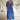Blue ombre asymmetric tunic dress with draped neckline for women, featuring a stylish midi length and short sleeves, shown in size 3XL.
