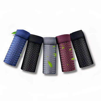 Blue silicone ergonomic fitness grips featuring a sweat-resistant, anti-slip design displayed against a purple background.