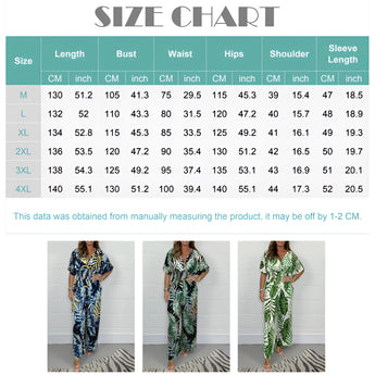 Elegant blue tropical leaf print maxi dress with a V-neckline, featuring a stylish pattern and a summer-ready design.
