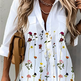 Blue and white women's floral blouse with lightweight fabric, featuring a fashion-forward design with a structured shoulder and delicate neckline, perfect for summer wear.