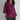 Bohemian oversized purple linen tunic for women, featuring a casual summer blouse style with a relaxed fit, visible shoulder seams, a round neckline, and long sleeves.
