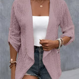 Bohemian white lace blouse featuring bell sleeves and a lace back design, displayed in a pink color variant in size 2XL, paired with black shorts.