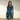 Boho Chic Tribal Print A-Line Knee-Length Dress in turquoise, modeled by a woman with long hair, wearing the dress which features long sleeves and intricate patterns, perfect for fall fashion.