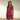 Boho Chic Tribal Print A-Line Knee-Length Dress in red, featuring a bold tribal pattern. The dress has long sleeves, a defined waistline, and a high collar, perfect for fall fashion. The model is smiling, showcasing the fit and style of the dress, which is available in size 6XL.