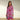 Boho Chic Tribal Print A-Line Knee-Length Dress in Pink, featuring a vibrant tribal pattern, modeled by a smiling woman. The dress has long sleeves and a flattering A-line silhouette, perfect for fall fashion. The model stands near greenery, highlighting the dress's bohemian style.