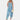 
A blue boho floral sleeveless women's summer jumpsuit in size 3XL, featuring an elegant and lightweight design with attention to detail in the neck and waist areas.