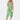 Elegant and lightweight green boho floral sleeveless summer jumpsuit for women in size 3XL, featuring a stylish one-piece design with a fitted waist and flowing thigh-length pant legs, suitable for daytime wear.