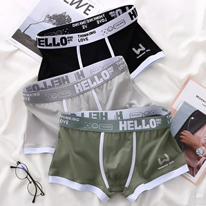 Branded men's black and green cotton boxers displayed in a set of five, showcasing the comfortable fabric and design suitable for everyday wear.