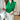 Bright green cowl neck sleeveless blouse for women, featuring a loose fit and elegant draping, designed in size 2XL.