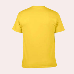 Bright yellow unisex crew neck t-shirt with short sleeves, showcasing a casual solid design.