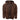 Brown insulated hooded men's bomber jacket with zip-up closure, featuring long sleeves, a cozy collar, and functional pockets.
