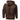 Brown hooded men's bomber jacket with a zip-up front, featuring insulated material for winter wear. The jacket includes a collar, sleeves, hood, and pockets, designed for warmth and style.