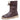 Brown leather lace-up toddler boots with faux fur trim in light brown, featuring a stylish design with a durable leather exterior and synthetic rubber sole.