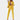 Brown women's suit featuring a deep v-neck blazer and fitted trousers, shown in yellow color and XL size, with focus on outerwear design elements like sleeves, waist, and collar.