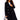 Black wool double-breasted coat for women with gold buttons, featuring long sleeves and a structured collar, suitable for winter fashion.